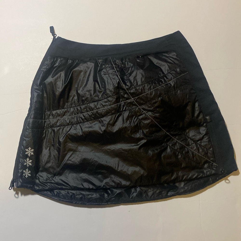 Black Mini Skirt with Snowflake Detail